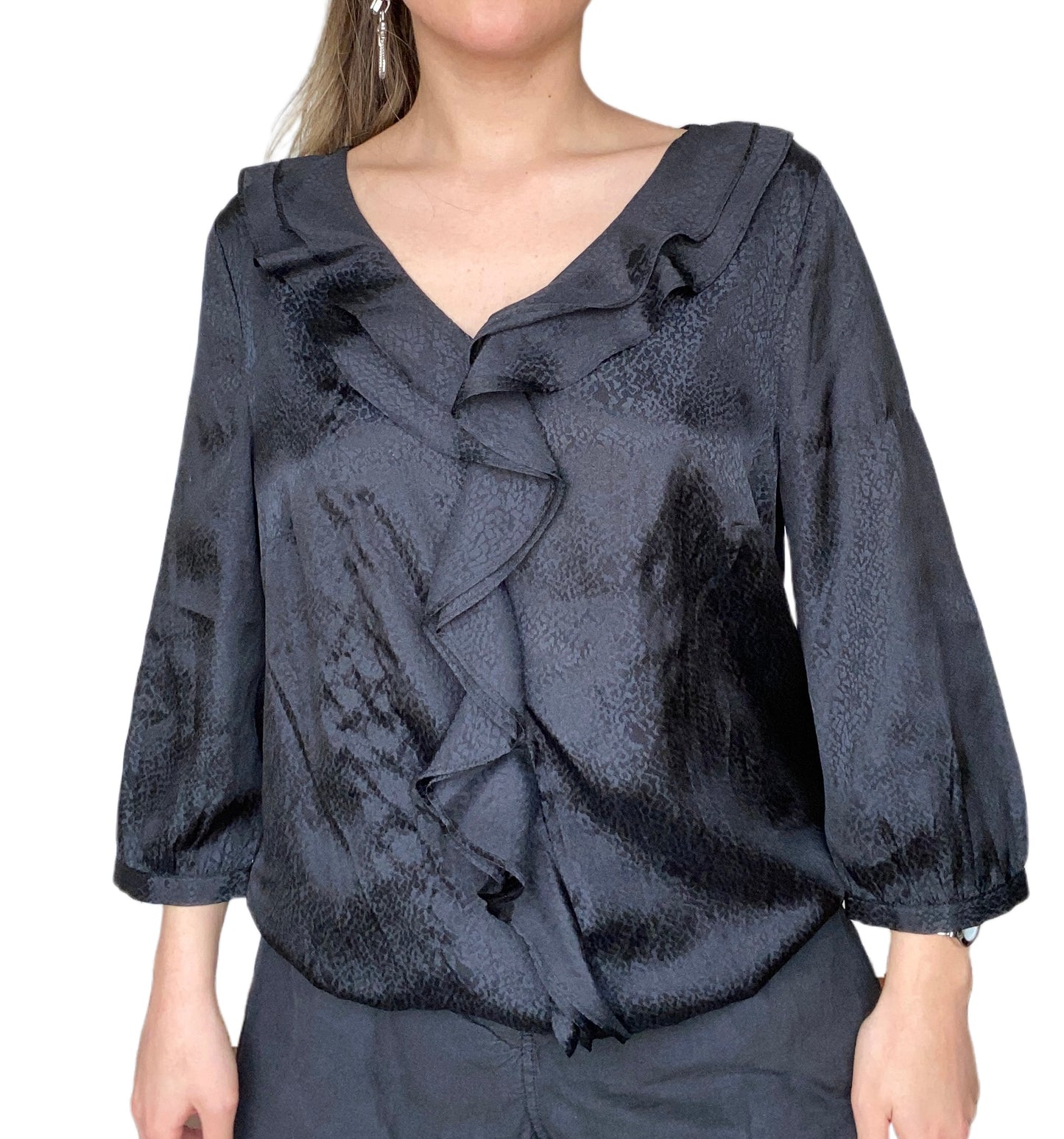 Blusa Negra Satinada