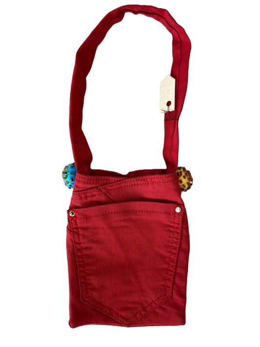 Bolso rojo de jean